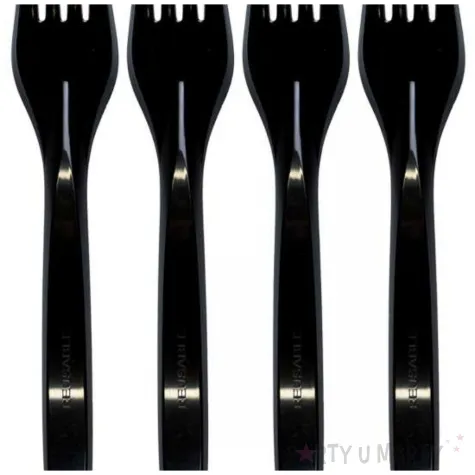 widelce plastikowe wielorazowe arpex czarny 18 cm 8 szt