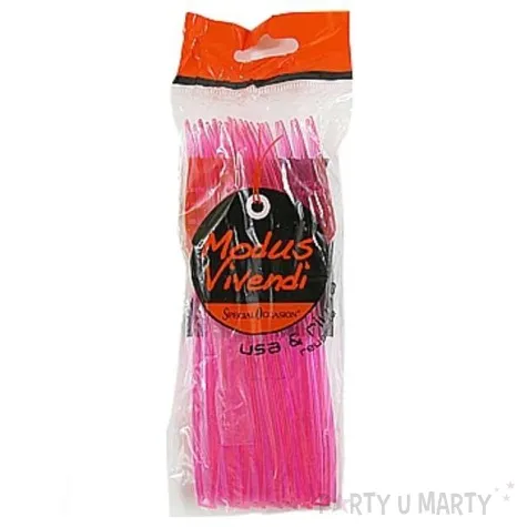 widelce rozowe transparentne 15 cm 10 szt