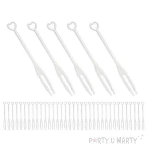 widelczyki do koreczkow serca transparentne 8 cm 40 szt