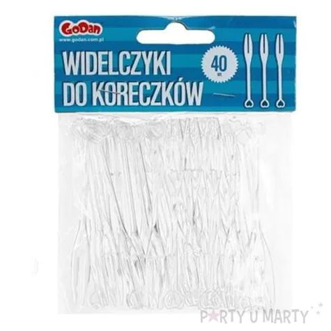 widelczyki do koreczkow serca transparentne 8 cm 40 szt