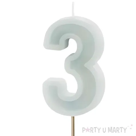 wieczka na tort cyfra 3 mi towy jasny partydeco 10 cm