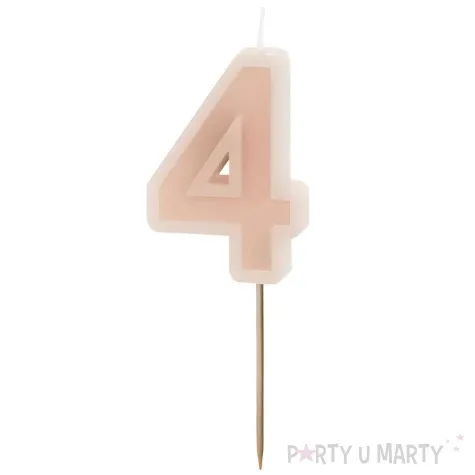 wieczka na tort cyfra 4 brudny r partydeco 10 cm