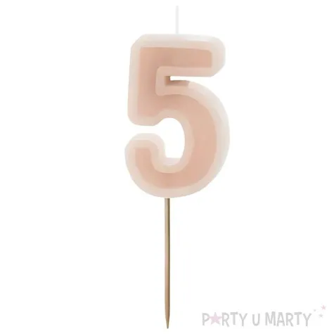 wieczka na tort cyfra 5 brudny r partydeco 10 cm