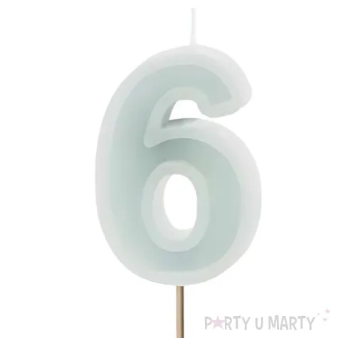 wieczka na tort cyfra 6 mi towy jasny partydeco 10 cm