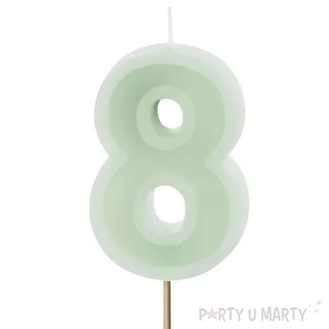 wieczka na tort cyfra 8 zielony partydeco 10 cm