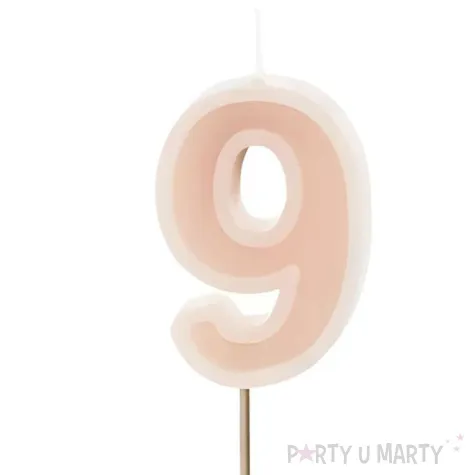 wieczka na tort cyfra 9 brudny r partydeco 10 cm