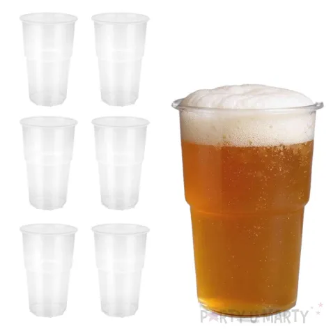 wielorazowe kubeczki plastikowe na grilla do piwa wielokrotnego uzytku 500 ml 6 szt