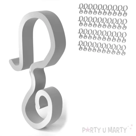 wieszak haczyki na rynne do lampek choinkowych bialy 40 szt