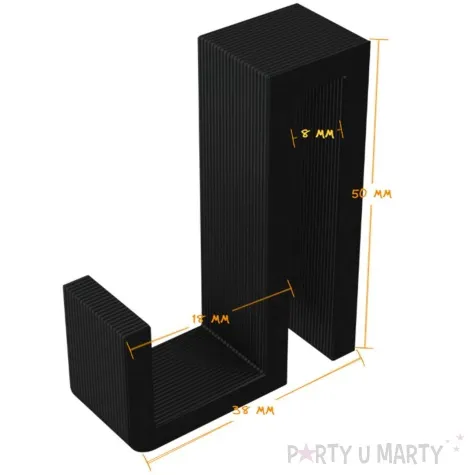 wieszak na kabine prysznicowa haczyk czarny 50x20 mm