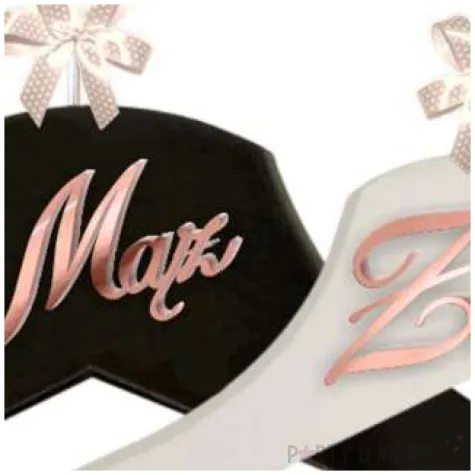 wieszaki slubne maz i zona rose gold bialy czarny 2 szt