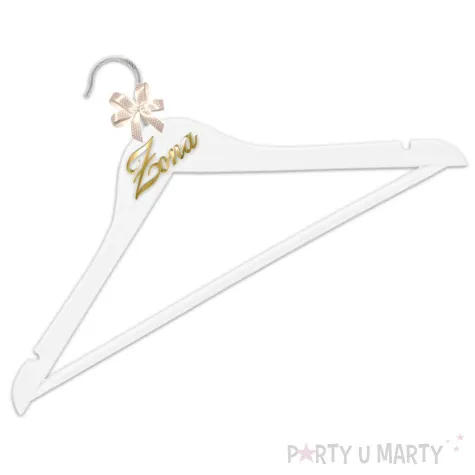 wieszaki slubne maz i zona zlote lustro bialy czarny 2 szt