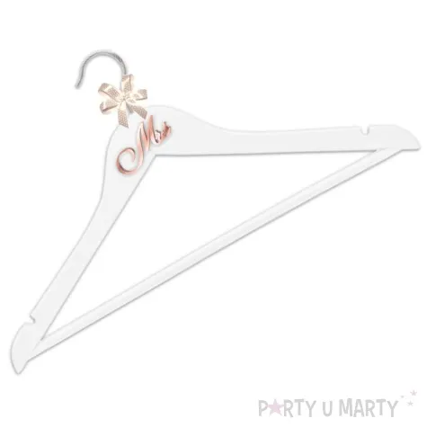 wieszaki slubne mr i mrs rose gold bialy czarny 2 szt