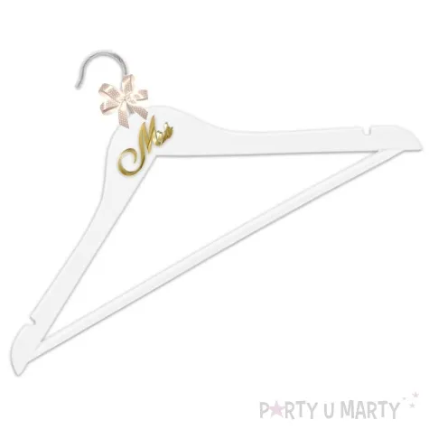 wieszaki slubne mr i mrs zlote lustro bialy czarny 2 szt