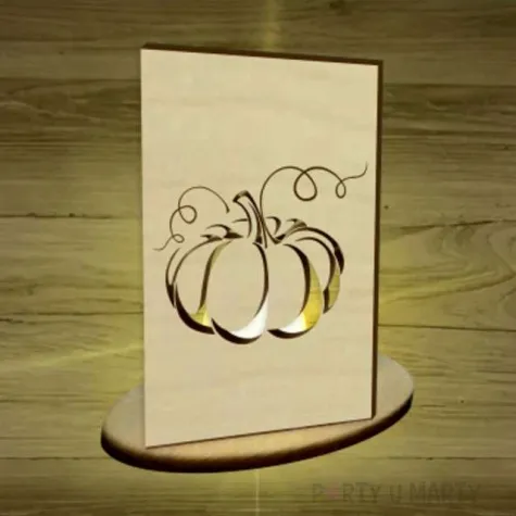 witrazyk drewniany halloween dynia 10 cm