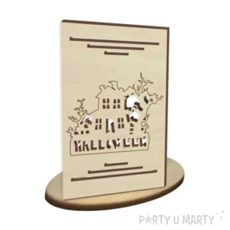 witrazyk drewniany halloween nawiedzony dom 10 cm