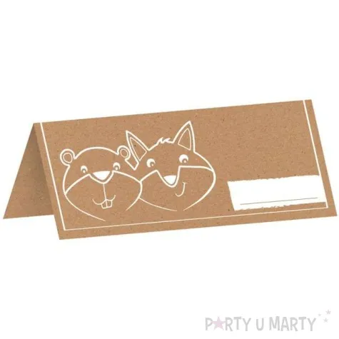 wizytkowka na stol lis i bobr amscan 8 szt