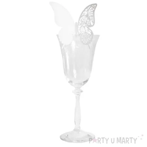wizytowka na kieliszek biale motylki godan 6 szt