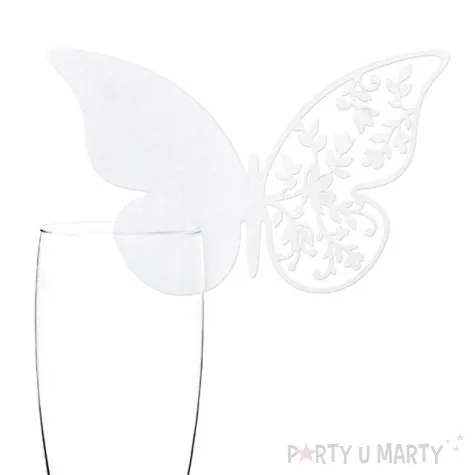 wizytowka na kieliszek motyl 10 szt