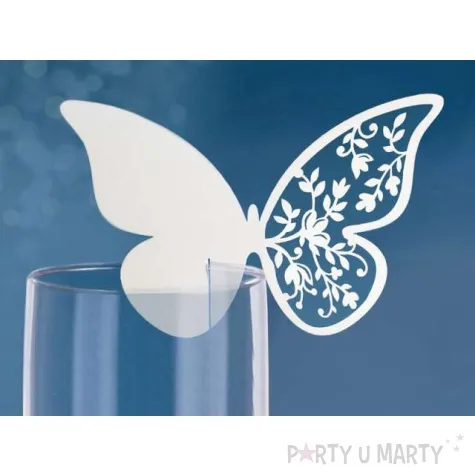 wizytowka na kieliszek motyl 10 szt