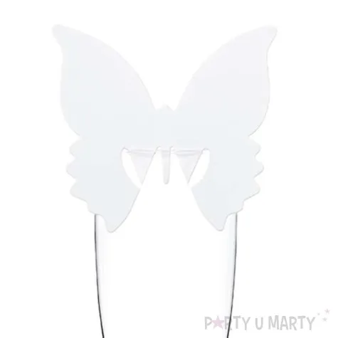 wizytowka na kieliszek motylek gladki 10 szt