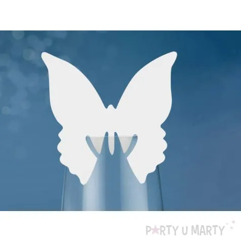 wizytowka na kieliszek motylek gladki 10 szt