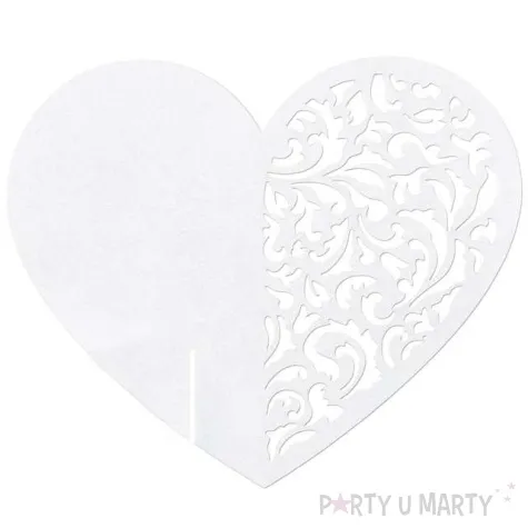 wizytowka na kieliszek serce 10 szt