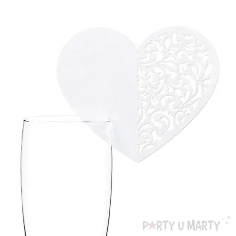 wizytowka na kieliszek serce 10 szt