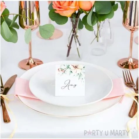 wizytowka na stol kwiaty partydeco 25 szt