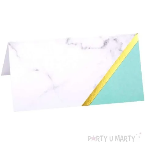 wizytowka na stol marmur ze zlotem mietowa godan 10 szt