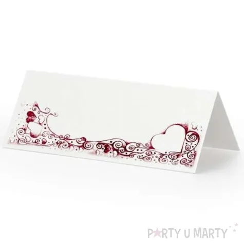 wizytowka na stol serca love partydeco 25 szt