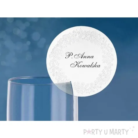 wizytowka okragla biala 7 5 cm 10 szt