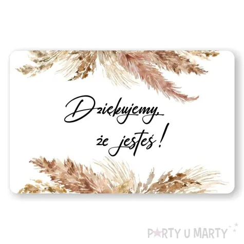 wizytowka z klamerka boho podziekowanie 10 szt