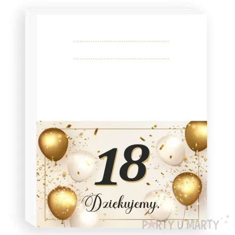 wizytowki na stol 18 urodziny kremowe 5x8 cm 10 szt