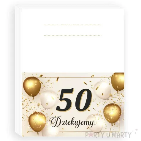 wizytowki na stol 50 urodziny kremowe 5x8 cm 10 szt