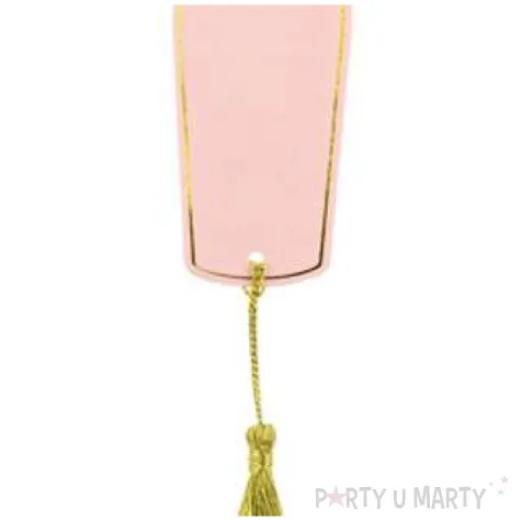 wizytowki na stol butelki rozowe partydeco 6szt