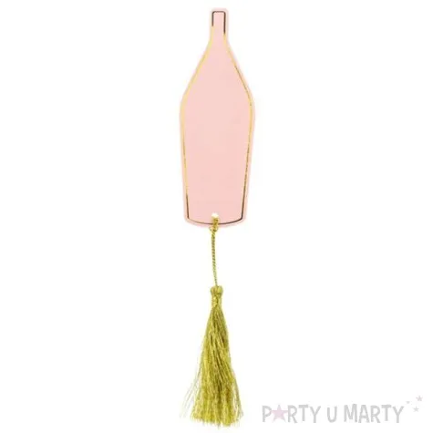 wizytowki na stol butelki rozowe partydeco 6szt
