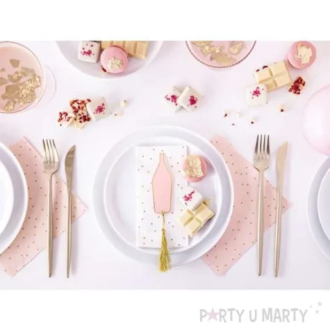 wizytowki na stol butelki rozowe partydeco 6szt