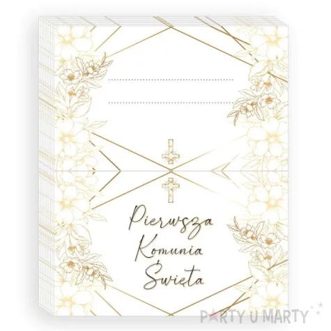 wizytowki na stol komunia ihs gold line 5x8 cm 10 szt