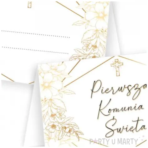 wizytowki na stol komunia ihs gold line 5x8 cm 10 szt