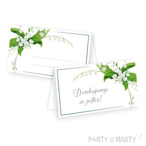 wizytowki na stol komunia ihs konwalie 5x8 cm 10 szt