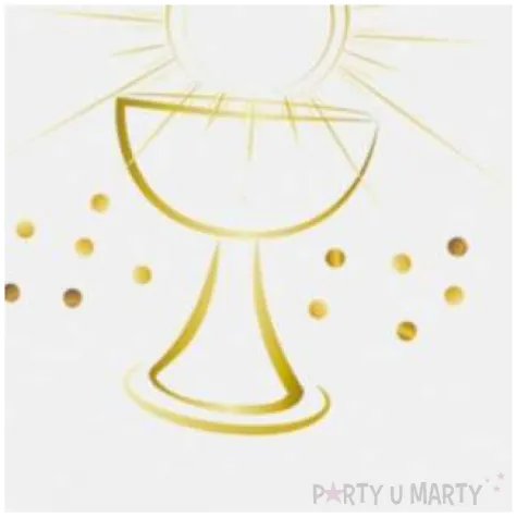 wizytowki na stol komunia swieta hostia zloty 8 cm 6 szt