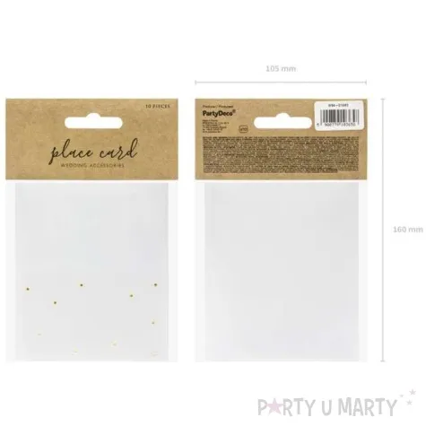 wizytowki na stol kropki zlote partydeco 10 szt