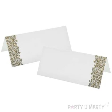 wizytowki na stol kwiaty zloty 9x10 cm 6 szt