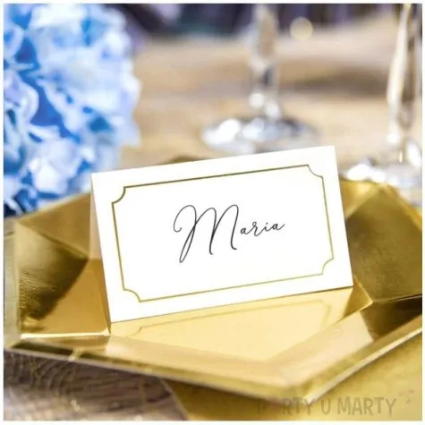 wizytowki na stol ramka zlota partydeco 10 szt