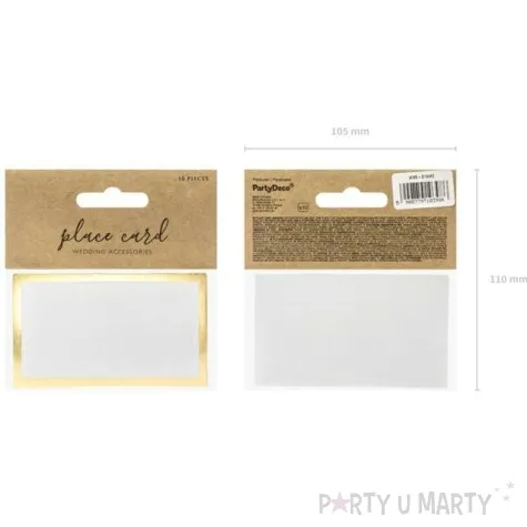 wizytowki na stol ramka zlota partydeco 10 szt