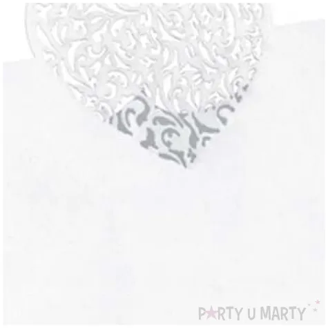 wizytowki na stol serce bialy partydeco 10 szt