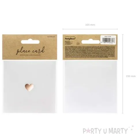 wizytowki na stol serce szampanskie partydeco 10 szt