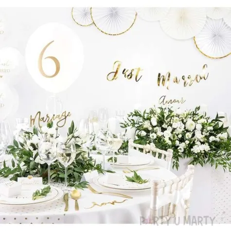 wizytowki na stol serce zlote partydeco 10 szt