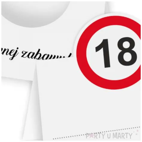 wizytowki na stol winietki dekoracja na 18 urodziny osiemnastke traffic birthday dla gosci x10