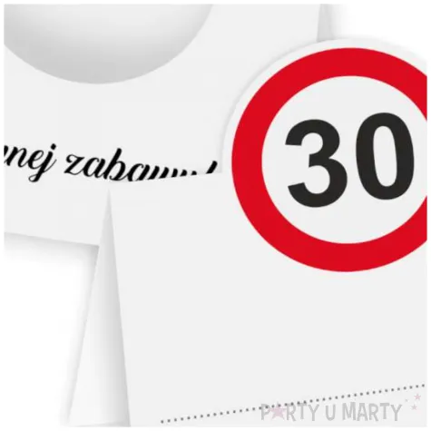 wizytowki na stol winietki dekoracja na 30 urodziny traffic birthday dla gosci 10 szt